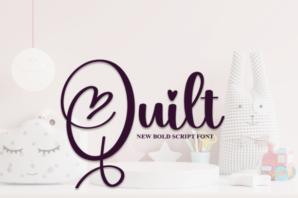 Quilt: A Modern Calligraphy Font with Heart Tails