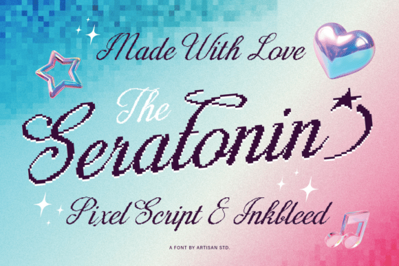 Seratonin: A Unique Script Font with Nostalgic Pixel Charm