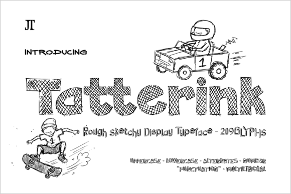 Tatterink: A Bold, Handcrafted Typeface for Creative Expression